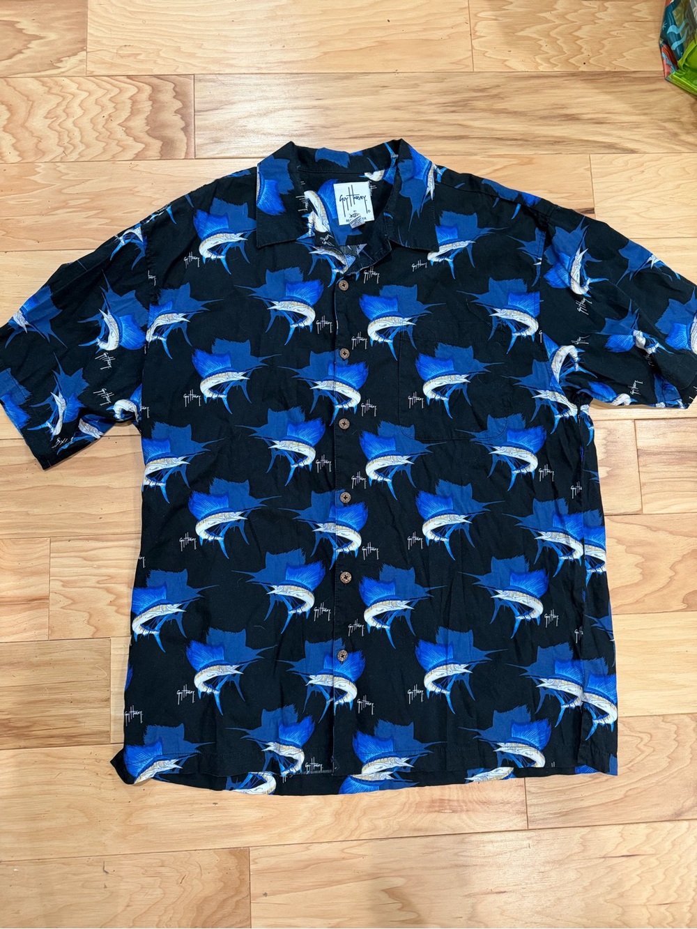 Vintage Guy Harvey Bluewater Sailfish Hawaiian Shirt Men’s XL Made USA